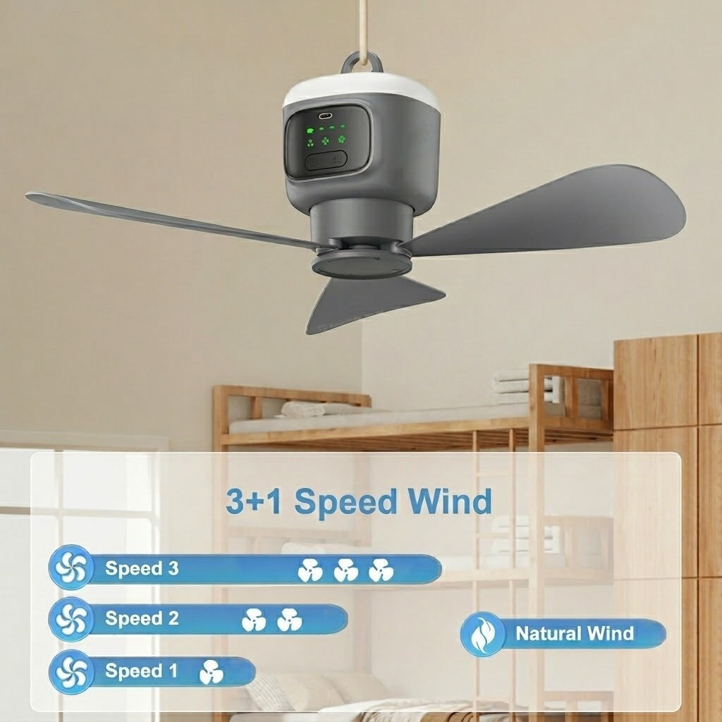 Home Cool Tragbarer Wiederaufladbarer RC Hängender Ventilatorlampe | Brehn
