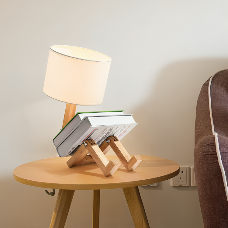 NordicLight – Skandinavische Tischlampe mit integriertem Bücherregal | Brehn