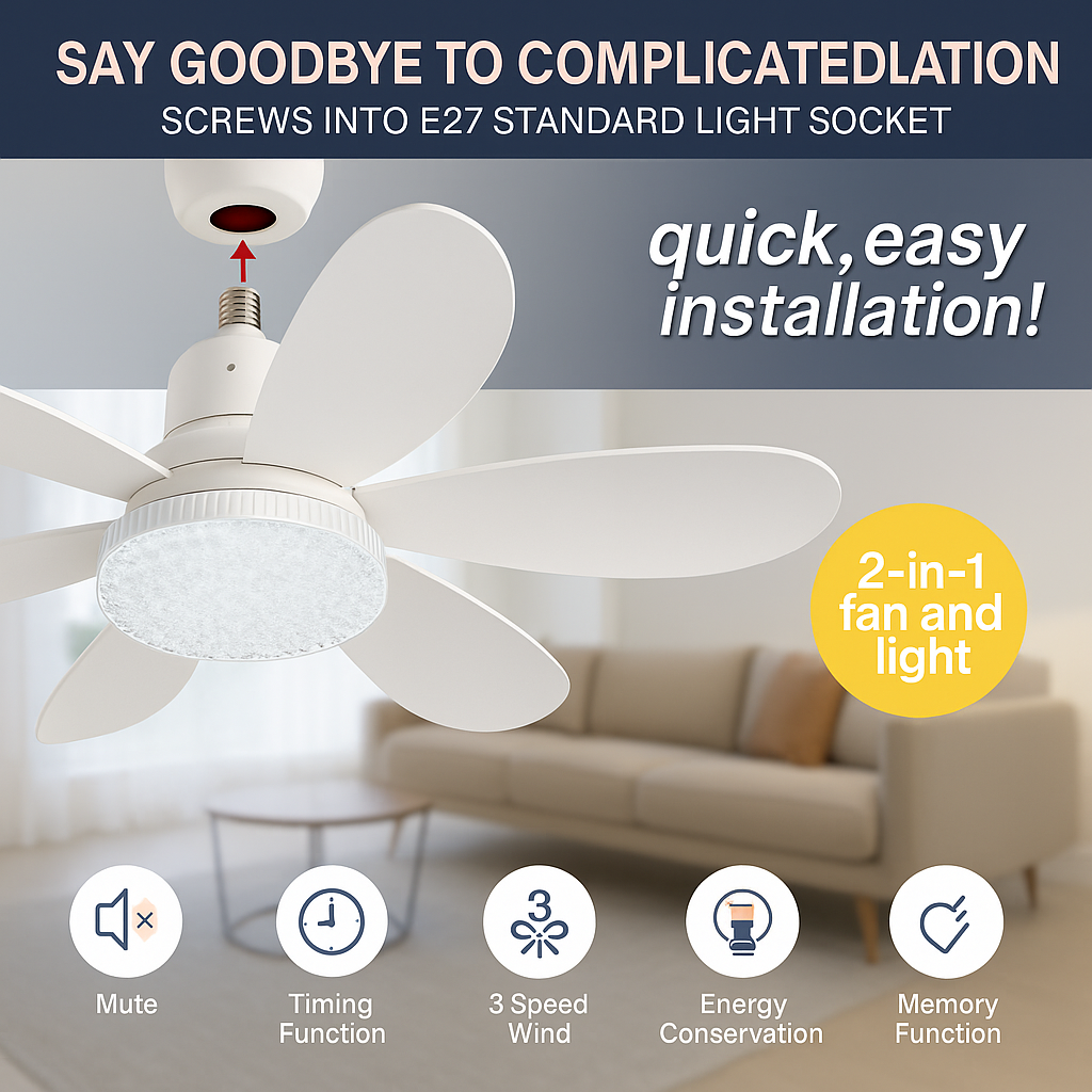 Eleganter Blumen Energiesparender RC Deckenventilator Lamp | Brehn