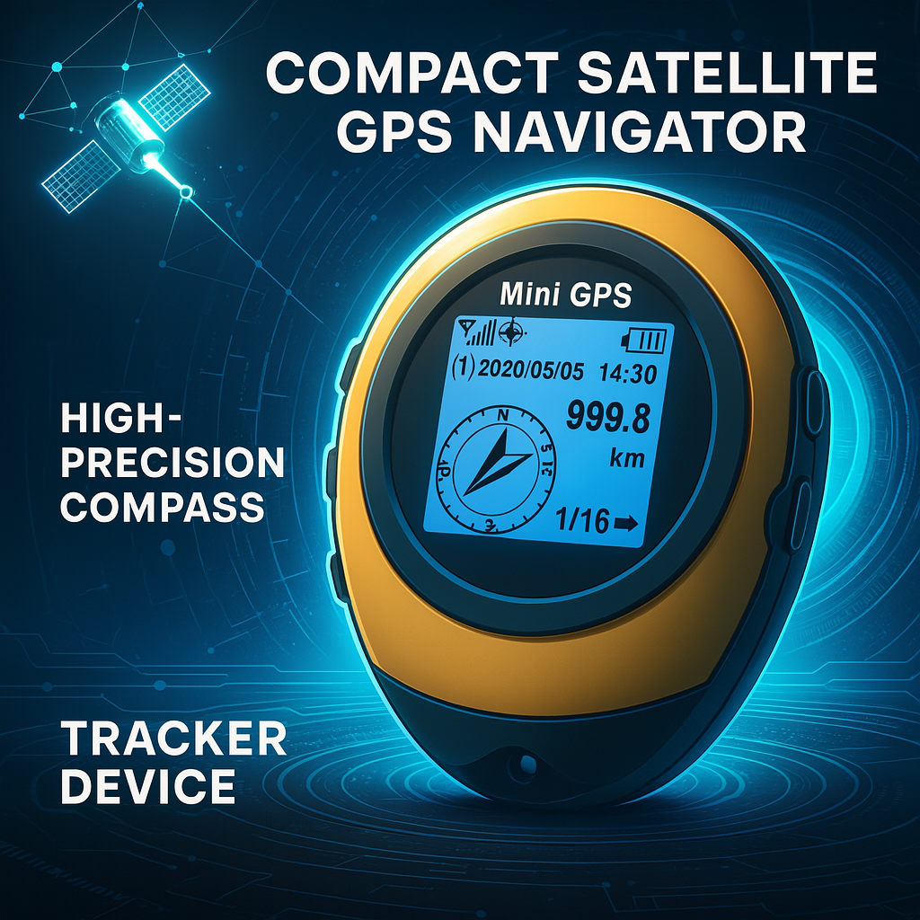 Brehn | Kompakter Satellit GPS Navigator Hochpräzisionskompass Tracker Gerät