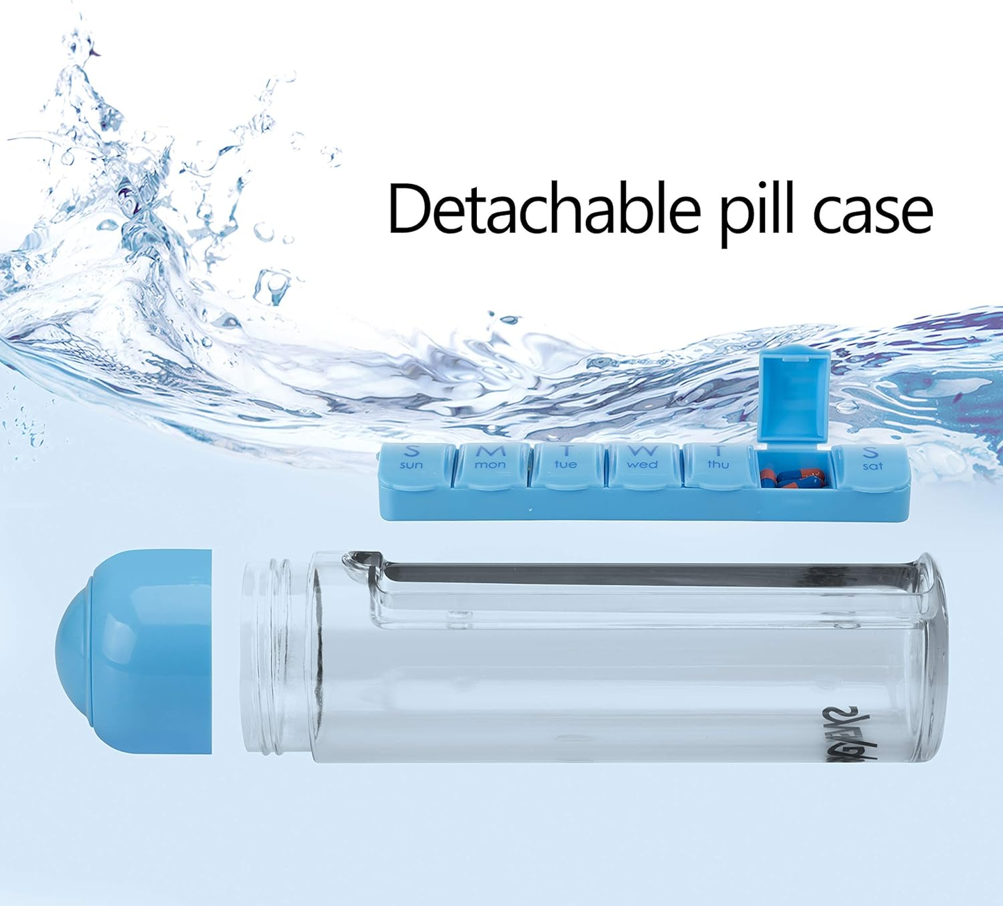Brehn | Wöchentlicher Pillenorganisator Reise-Wasserflasche