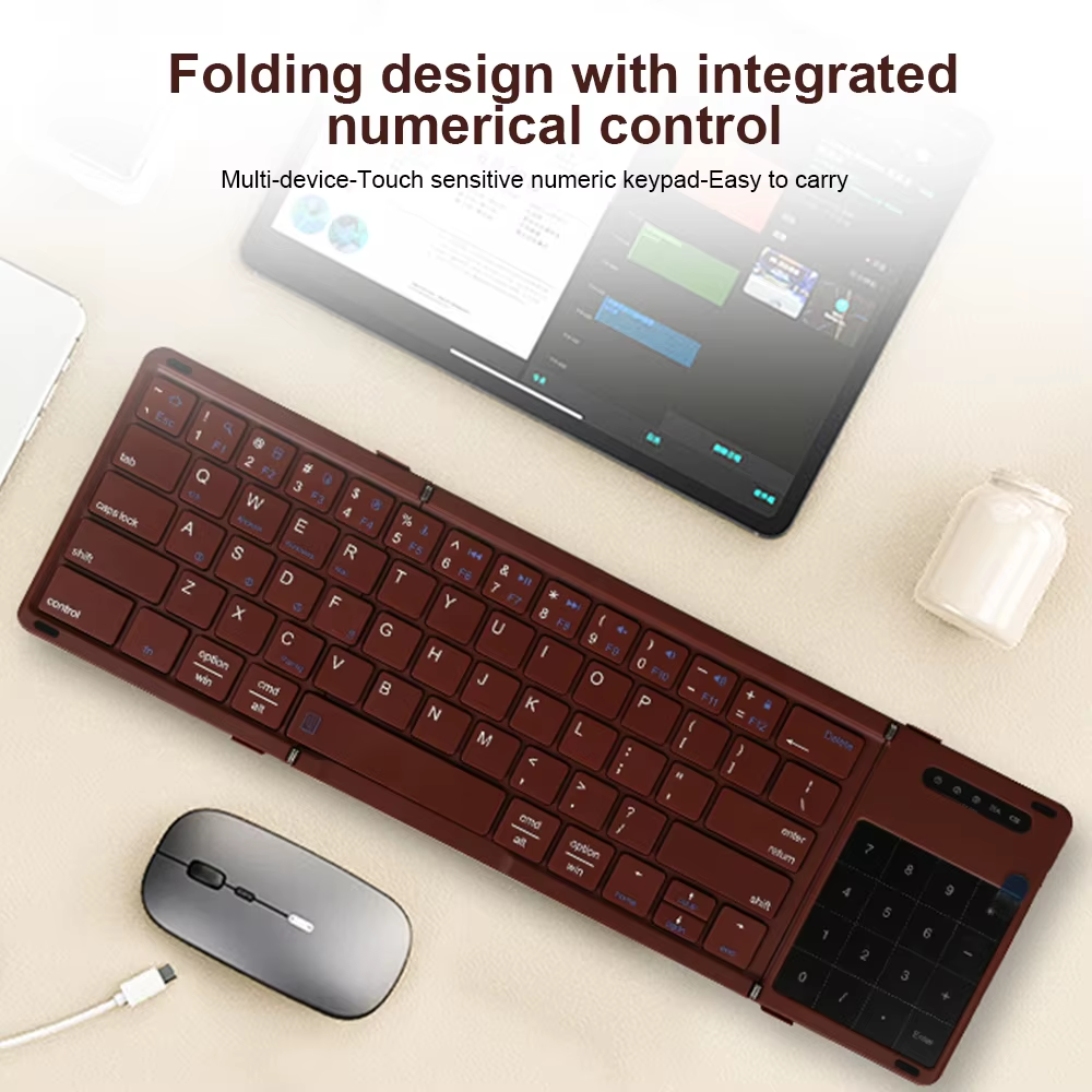 Brehn | Kabellose tragbare schlanke Smart Tri-Fold Bluetooth-Tastatur