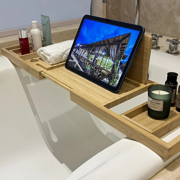 Badewannenablage aus Bambus