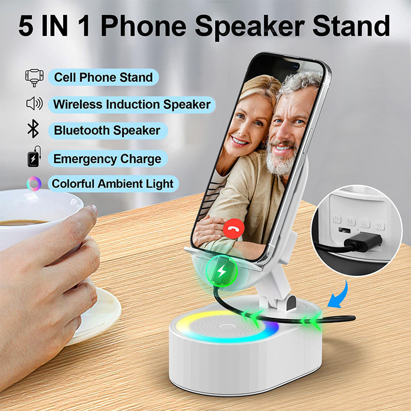 Brehn | 360° einstellbarer Handy-Ständer mit integriertem Bluetooth-Lautsprecher