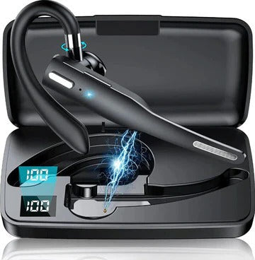Kabelloses Bluetooth 5.1 Headset/Ohrhörer mit zwei Mikrofonen und Geräuschunterdrückung für LKW-Fahrer