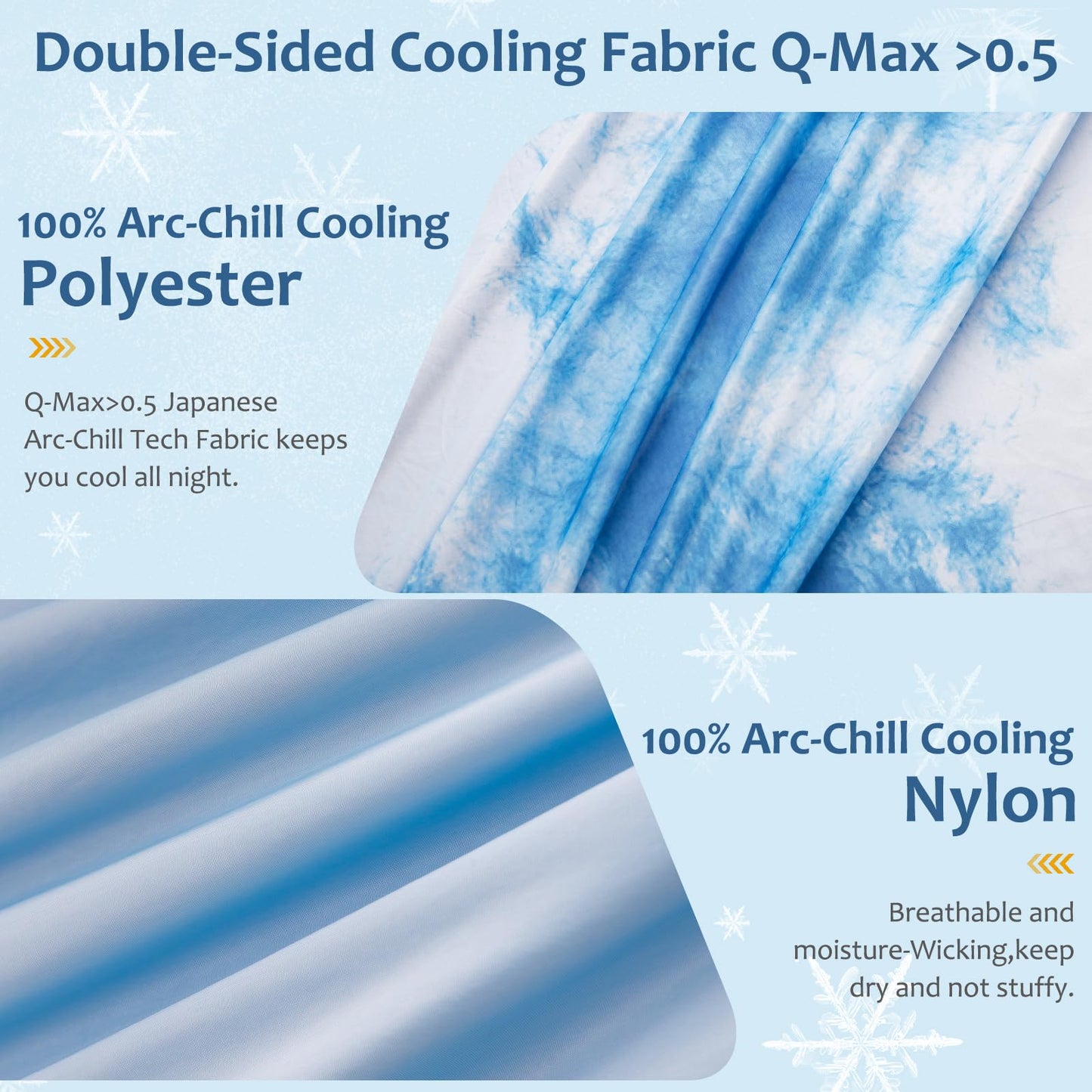Tie Dye Kühldecke – Q-Max 0,5+ Doppel-Layer Doppelseitige Kühle Touch Decke für angenehme Sommernächte – Blau | Brehn