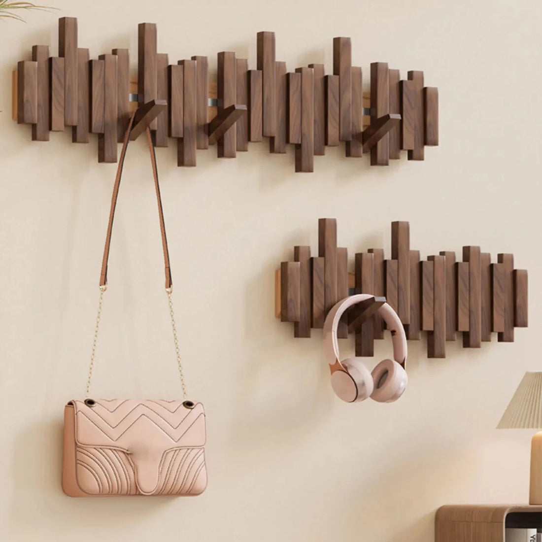 PianoWood Wandgarderobe – Garderobe aus Holzpiano-Tasten aus Walnuss- oder Buchenholz | Brehn