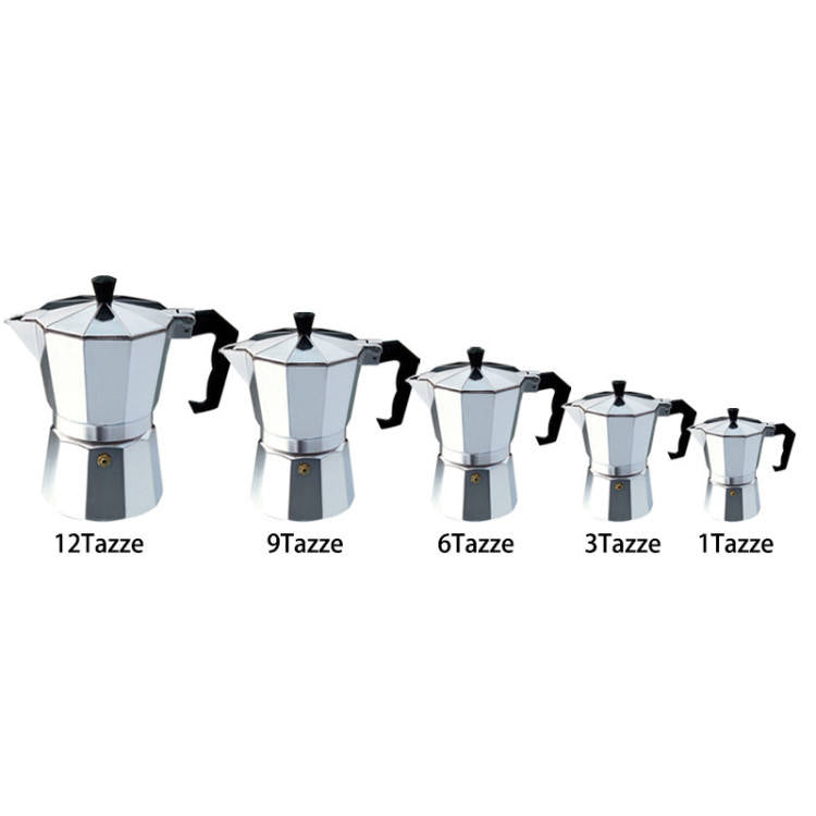 Brehn | Klassische italienische Espressokocher für den Herd - 12 Tassen Moka-Topf