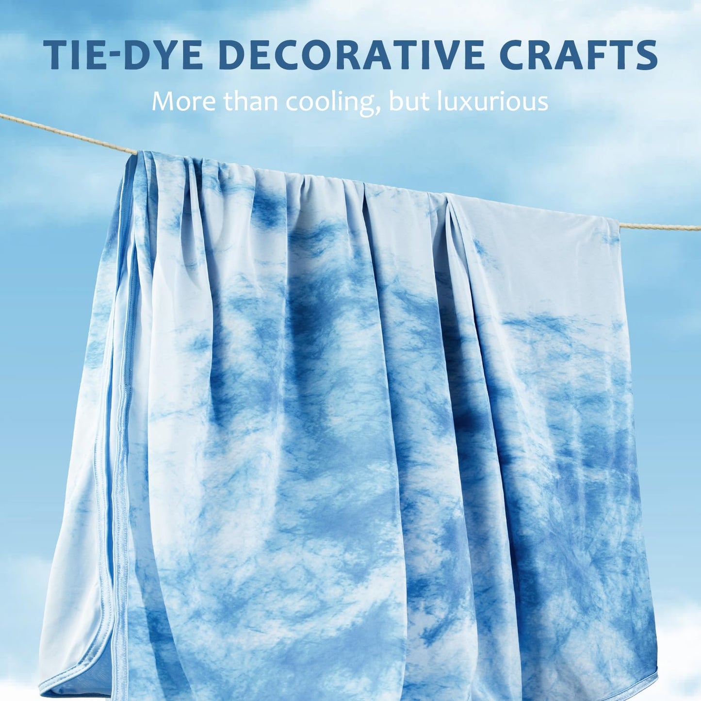 Tie Dye Kühldecke – Q-Max 0,5+ Doppel-Layer Doppelseitige Kühle Touch Decke für angenehme Sommernächte – Blau | Brehn