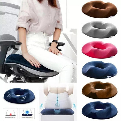 Sitzkissen Donut-Form – Memory-Schaum, Bezug abnehmbar & waschbar, belastbar bis 109 kg, für Bürostuhl, Autositz & Rollstuhl