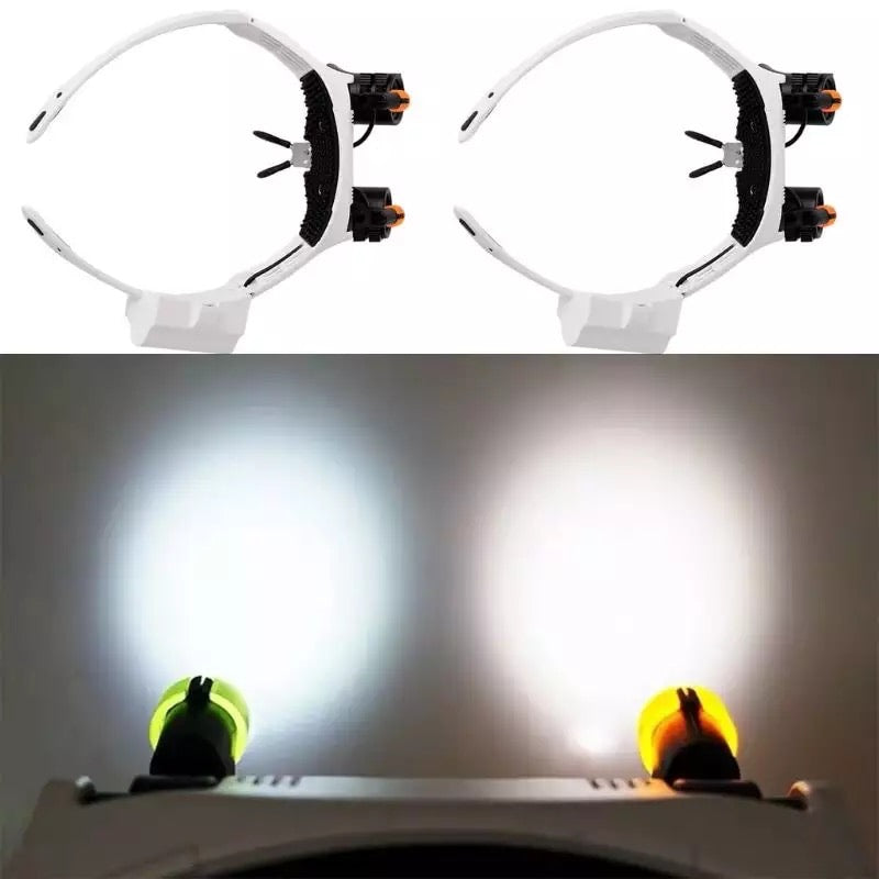 Brehn | Juwelier Kopfband Vergrößerungsglas 8 Linse LED Licht Brille