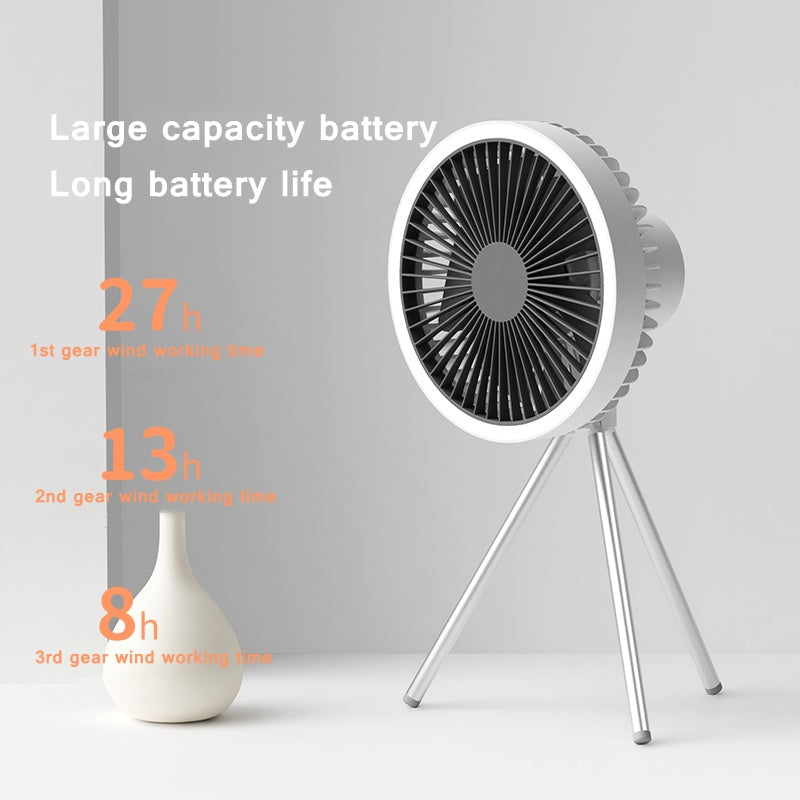 Wiederaufladbarer Tischventilator 7 Zoll mit Licht | Brehn