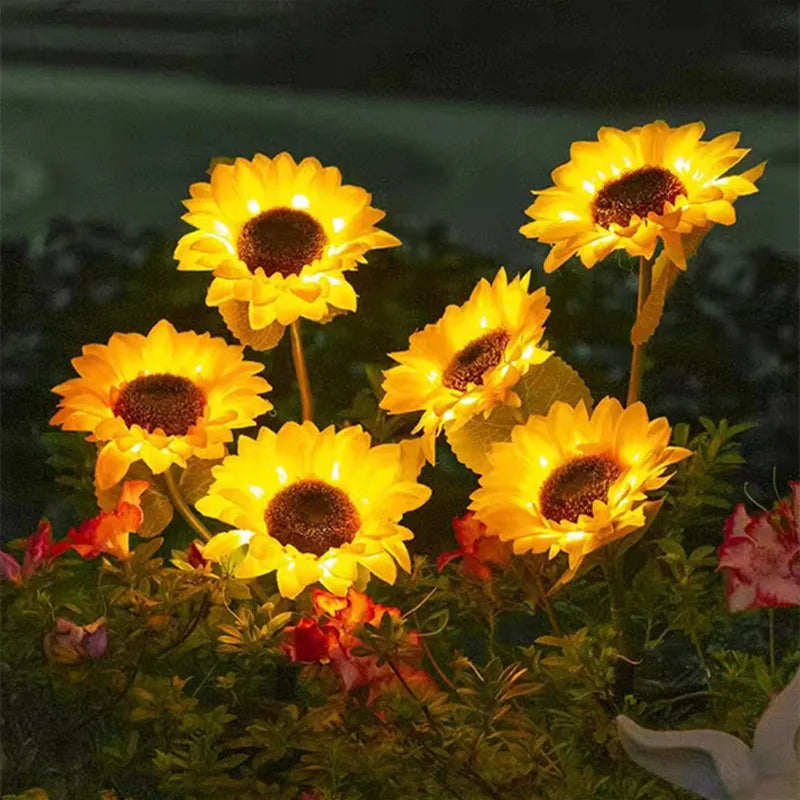 Sonnenblumen-Solar-Gartenleuchten