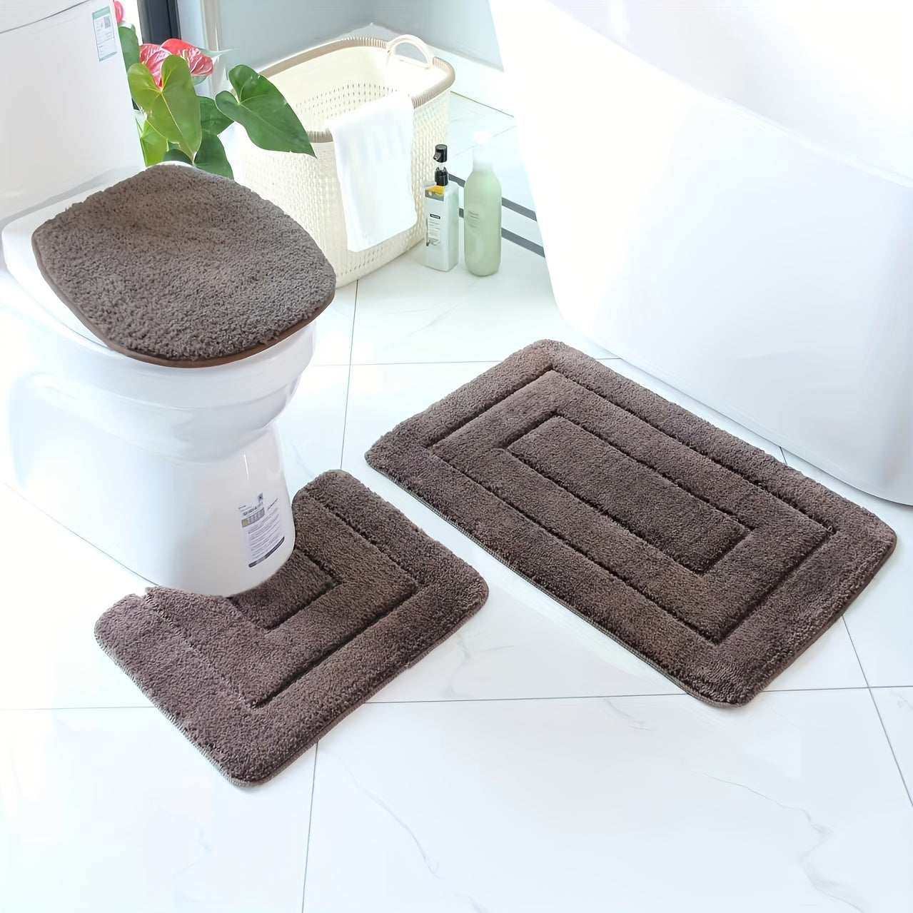SoftStep Luxe Badezimmermatte Set – rutschfest, schnell trocknend und waschbar | Brehn