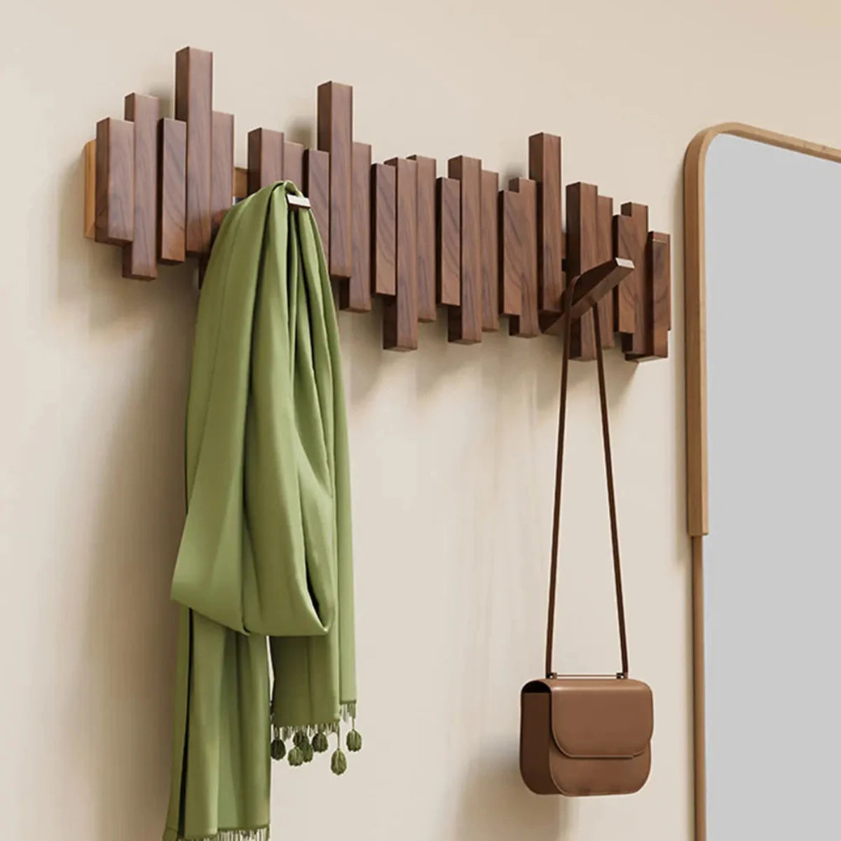 PianoWood Wandgarderobe – Garderobe aus Holzpiano-Tasten aus Walnuss- oder Buchenholz | Brehn