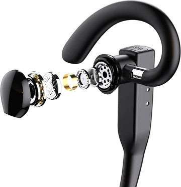 Kabelloses Bluetooth 5.1 Headset/Ohrhörer mit zwei Mikrofonen und Geräuschunterdrückung für LKW-Fahrer