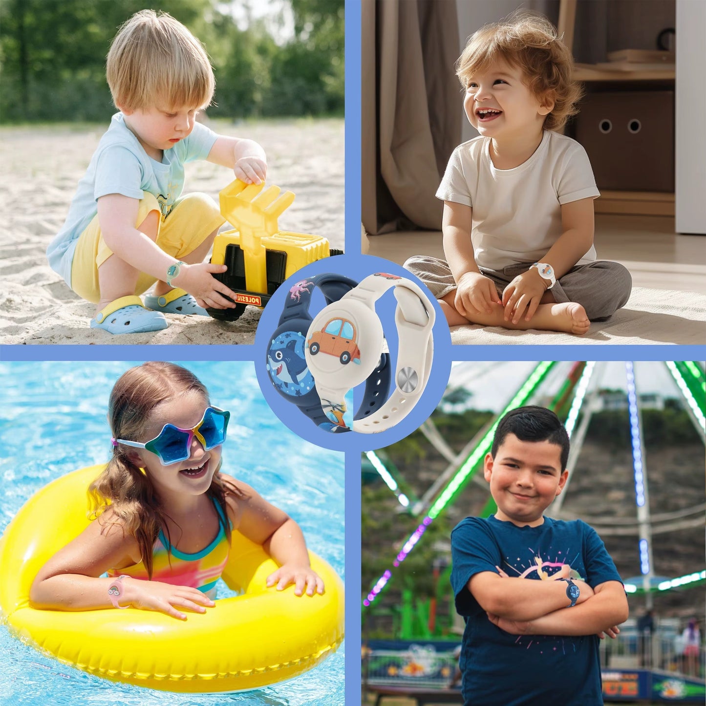 Kindersicheres GPS-Armband – Silikonhalterung für Tracker