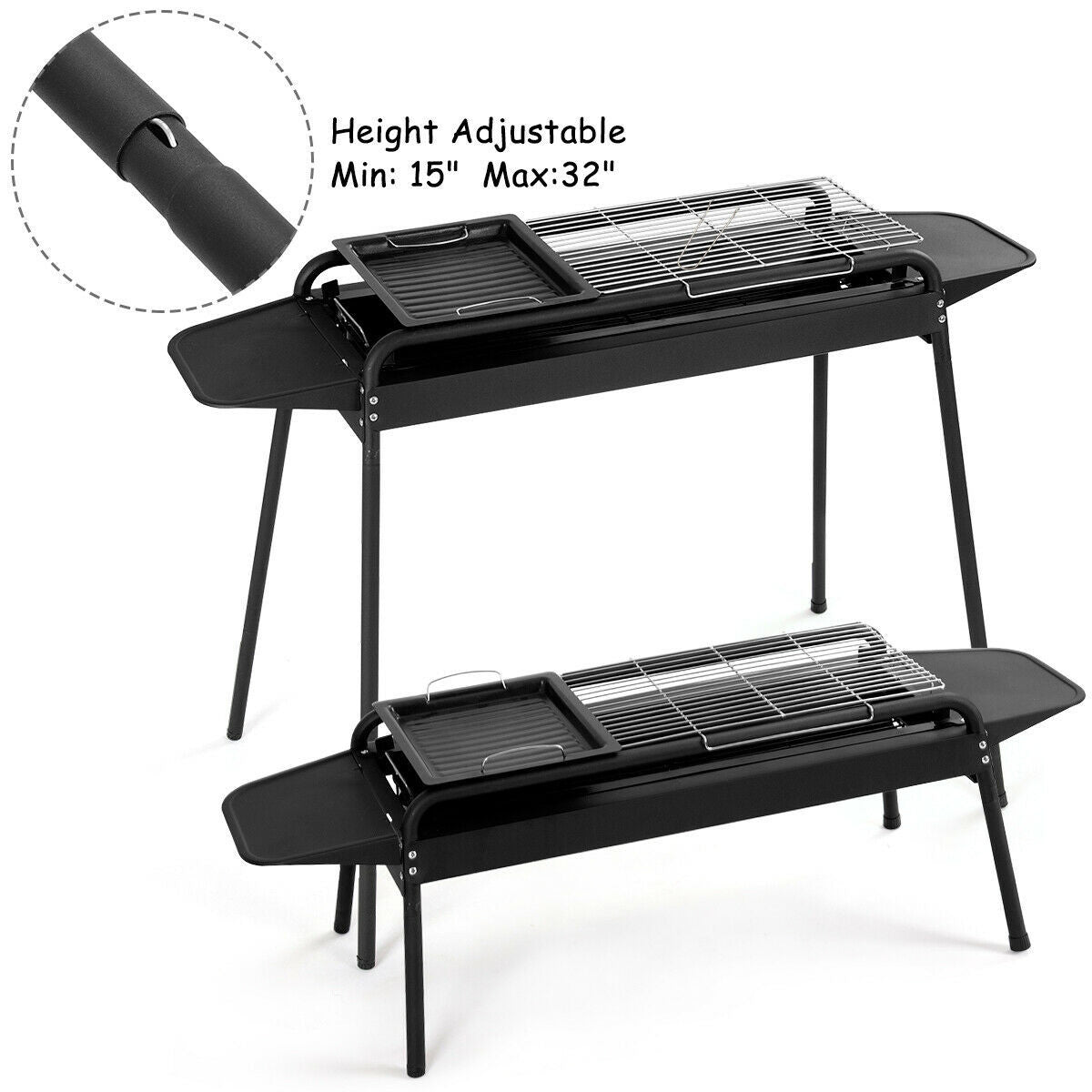 Höhenverstellbarer Outdoor-Grill Kohlegrill Herd | Brehn