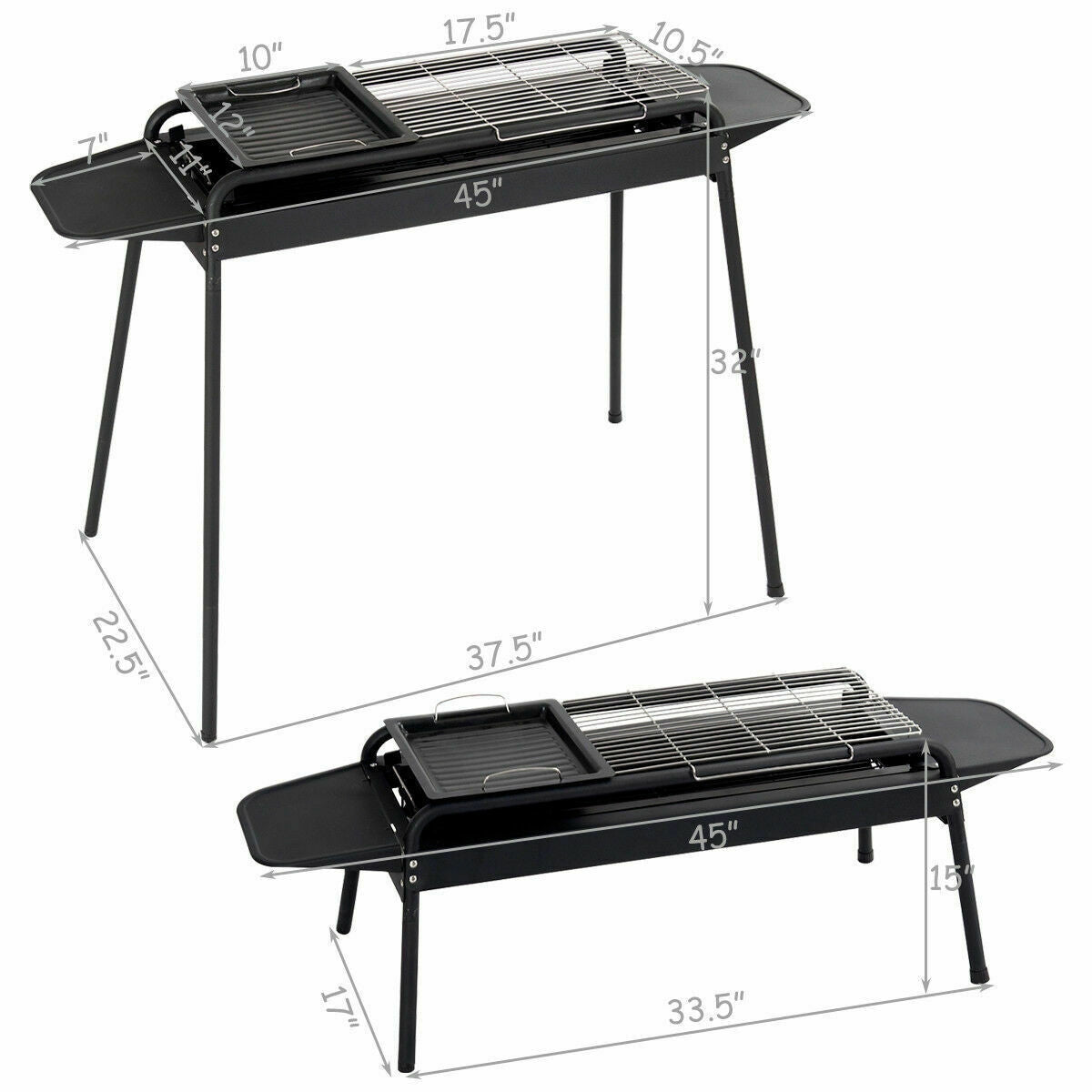 Höhenverstellbarer Outdoor-Grill Kohlegrill Herd | Brehn