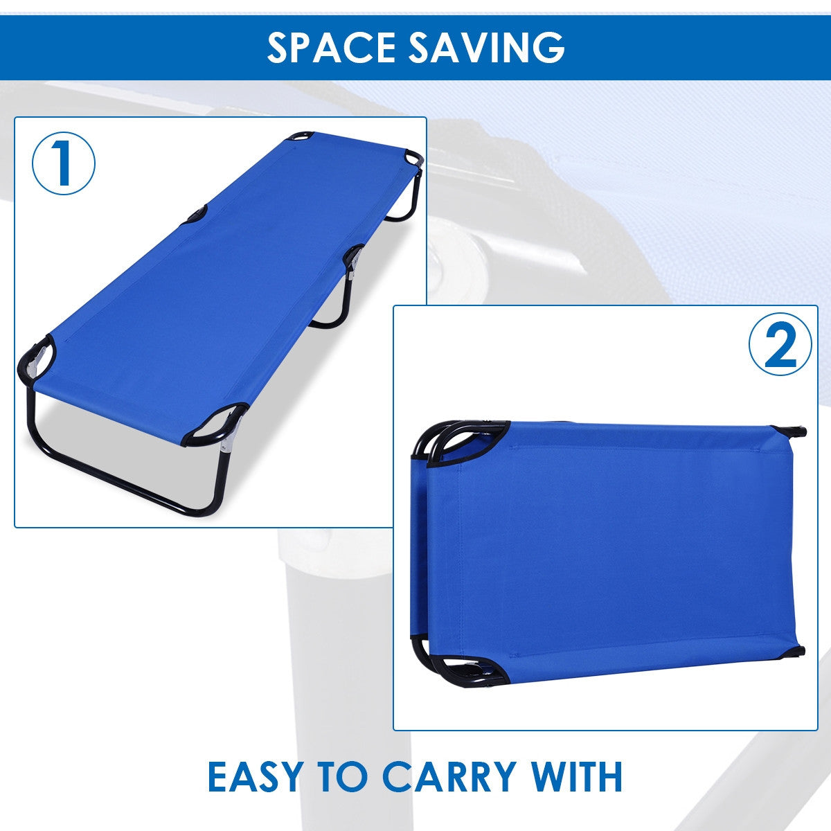 Outdoor Tragbares Blaues Klapp-Campingbett | Brehn
