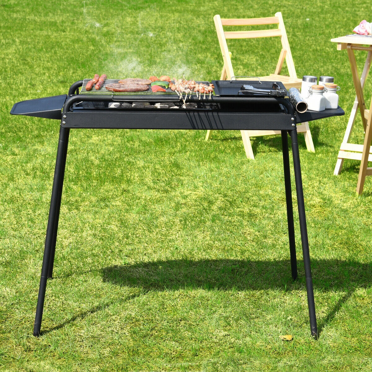 Höhenverstellbarer Outdoor-Grill Kohlegrill Herd | Brehn