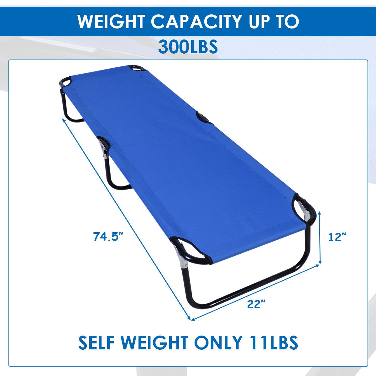 Outdoor Tragbares Blaues Klapp-Campingbett | Brehn