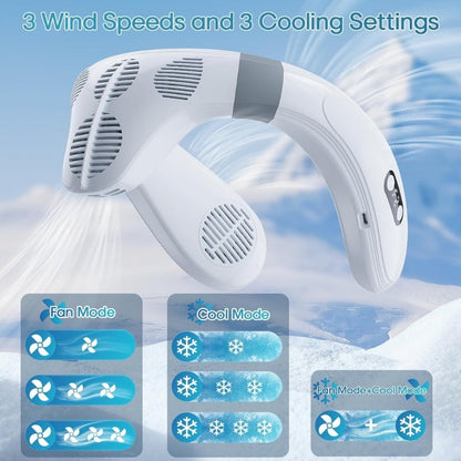 Dual-Cooling Halsventilator mit 5200mAh Batterie & Kühlplatte | Brehn