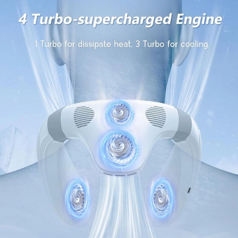 Dual-Cooling Halsventilator mit 5200mAh Batterie & Kühlplatte | Brehn