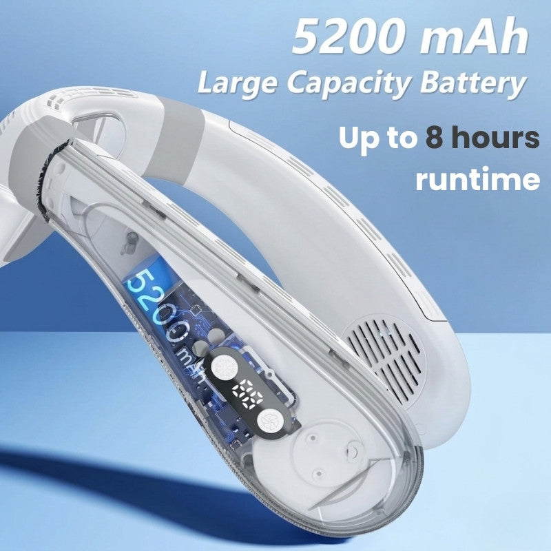 Dual-Cooling Halsventilator mit 5200mAh Batterie & Kühlplatte | Brehn
