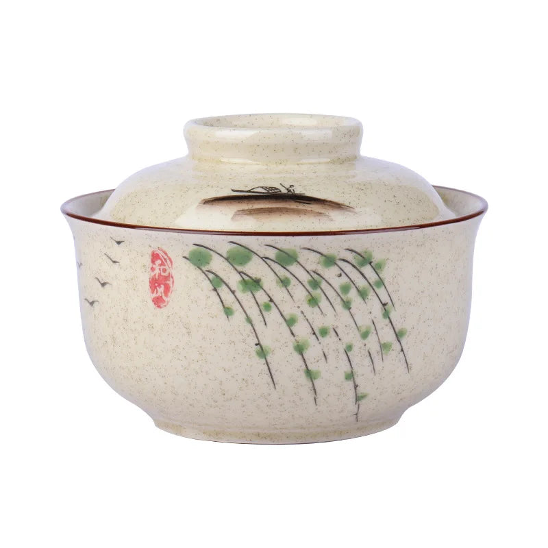 Japanischer Stil Ramen Schüssel mit Deckel Keramik Nudelschüssel Geschirr | Brehn
