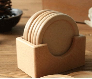 Japanischer Stil Sechs-Teile Holzuntersetzer Set - Umweltfreundlich | Brehn