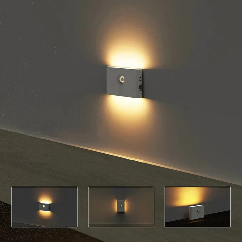 Kabellose LED-Nachtlichter mit Bewegungssensor | USB-Aufladung | Sanftes, warmes Licht