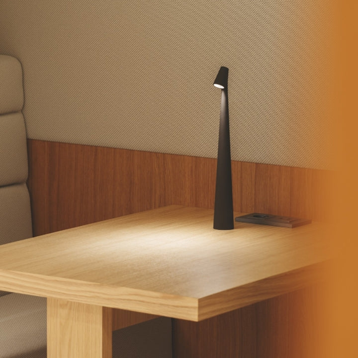 Brehn | Skulptur Tischlampe Drahtlose LED Lampe Solid Aluminium 10000mAh Batterie 3-Stufen Dimmung CRI 90 USB-C Ladeanschluss Warmweiß 2700K