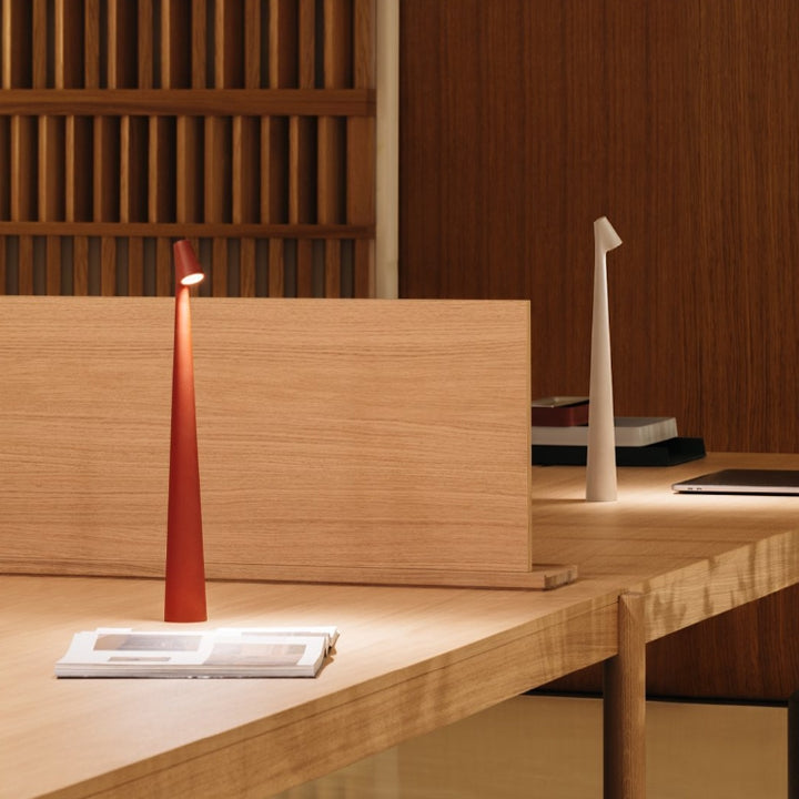 Brehn | Skulptur Tischlampe Drahtlose LED Lampe Solid Aluminium 10000mAh Batterie 3-Stufen Dimmung CRI 90 USB-C Ladeanschluss Warmweiß 2700K