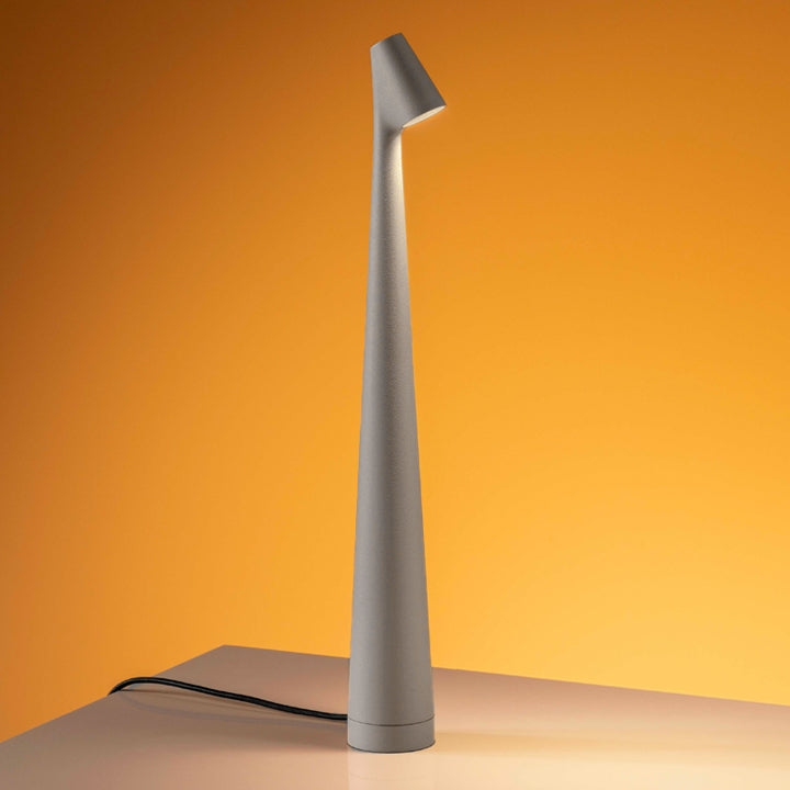 Brehn | Skulptur Tischlampe Drahtlose LED Lampe Solid Aluminium 10000mAh Batterie 3-Stufen Dimmung CRI 90 USB-C Ladeanschluss Warmweiß 2700K