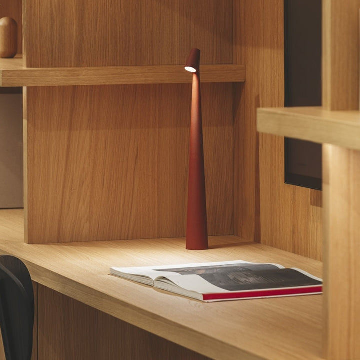 Brehn | Skulptur Tischlampe Drahtlose LED Lampe Solid Aluminium 10000mAh Batterie 3-Stufen Dimmung CRI 90 USB-C Ladeanschluss Warmweiß 2700K