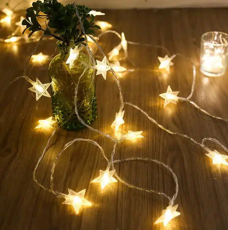 LED-Lichterkette 4 Meter mit Sternen - Solarbetrieben - | Brehn