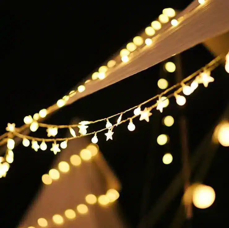 LED-Lichterkette 4 Meter mit Sternen - Solarbetrieben - | Brehn