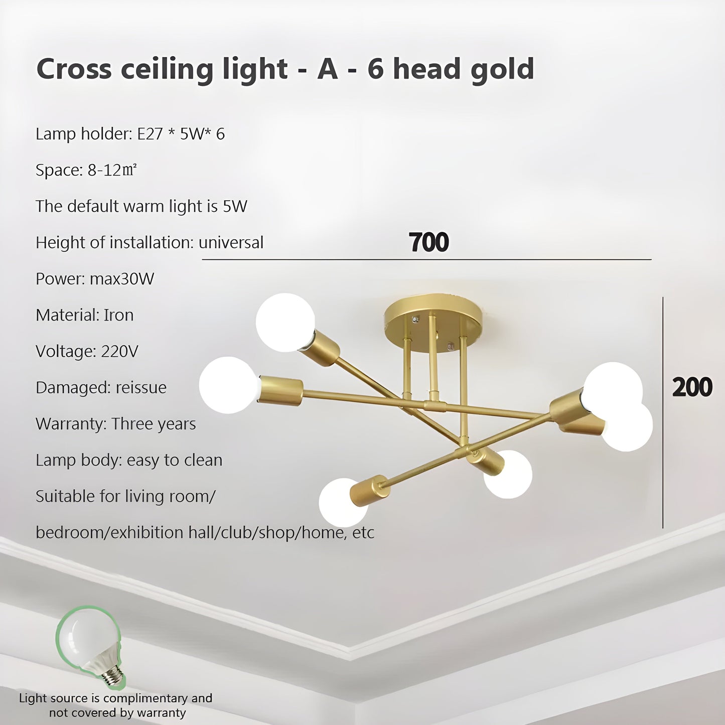 Kreative LED Hängeleuchte – Vintage Antik Gold Kronleuchter für Wohnzimmer & Esszimmer | Brehn