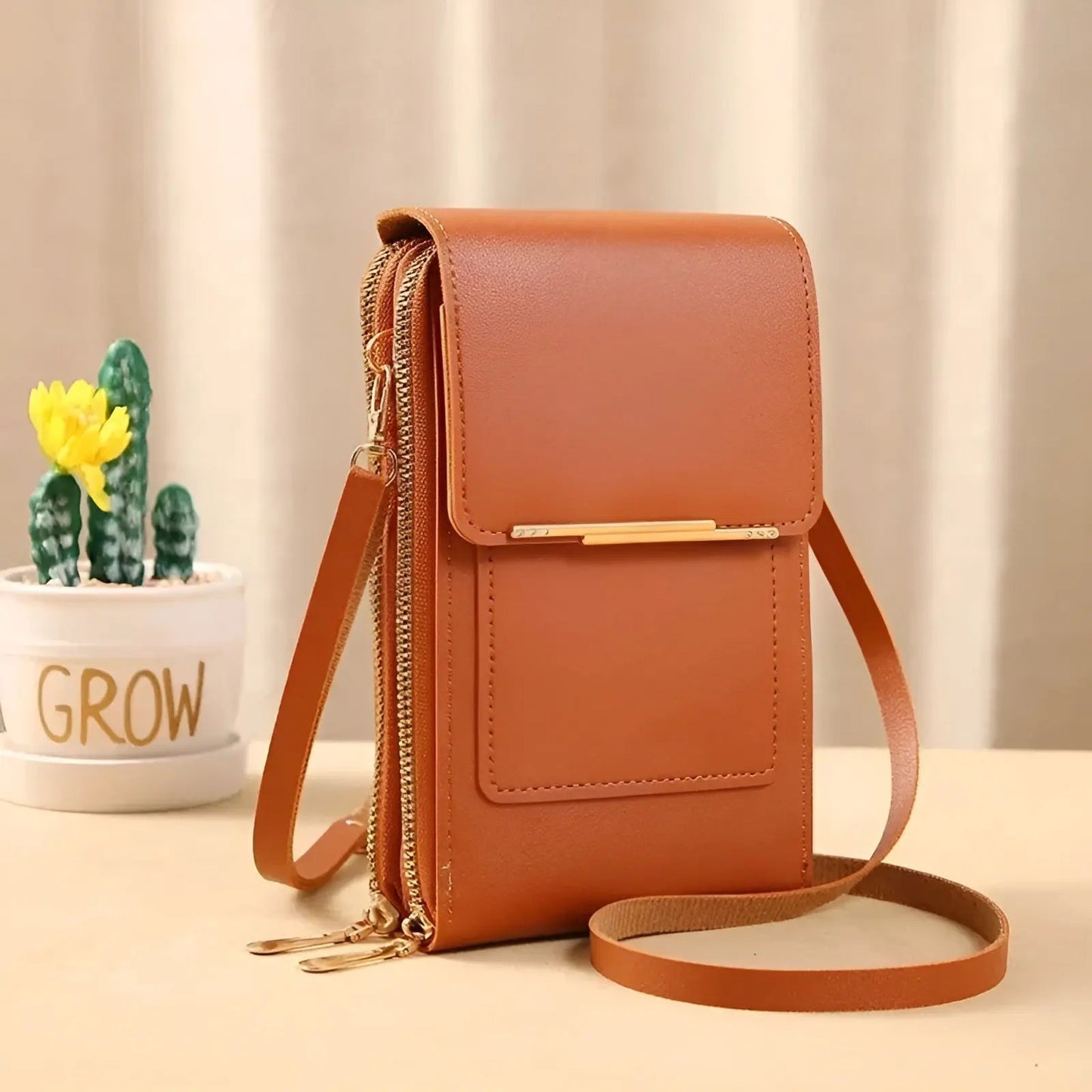 Weiche Leder Schultertasche mit Diebstahlschutz - SafeTouch | Brehn