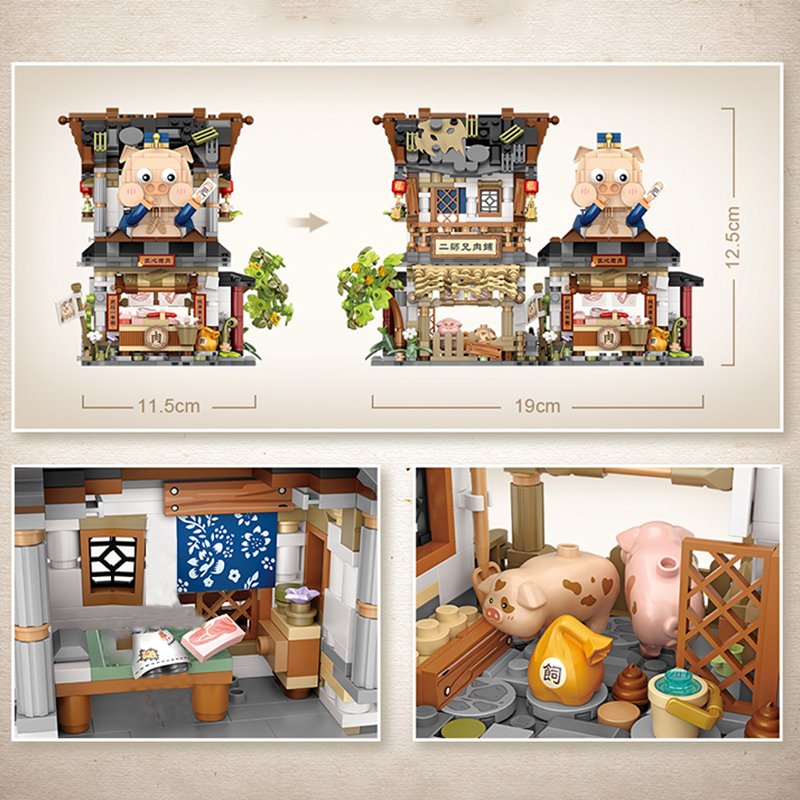 Brehn | Antike Honigbiene & Speck Geschäfte Mikro Bau-Set Sammlung
