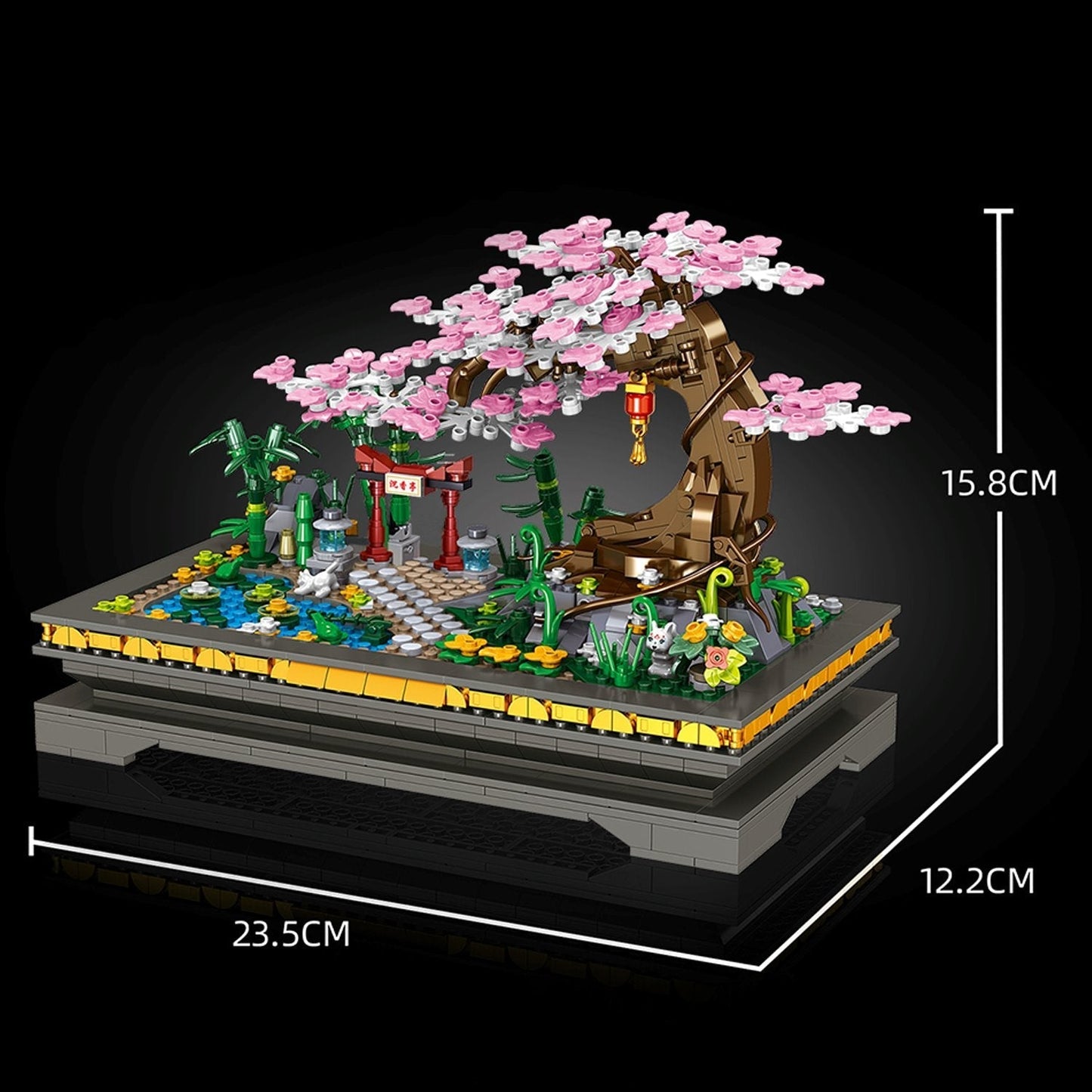 Brehn | Bonsai Kirschblüte Sakura Schrein Nano Gebäude Sets