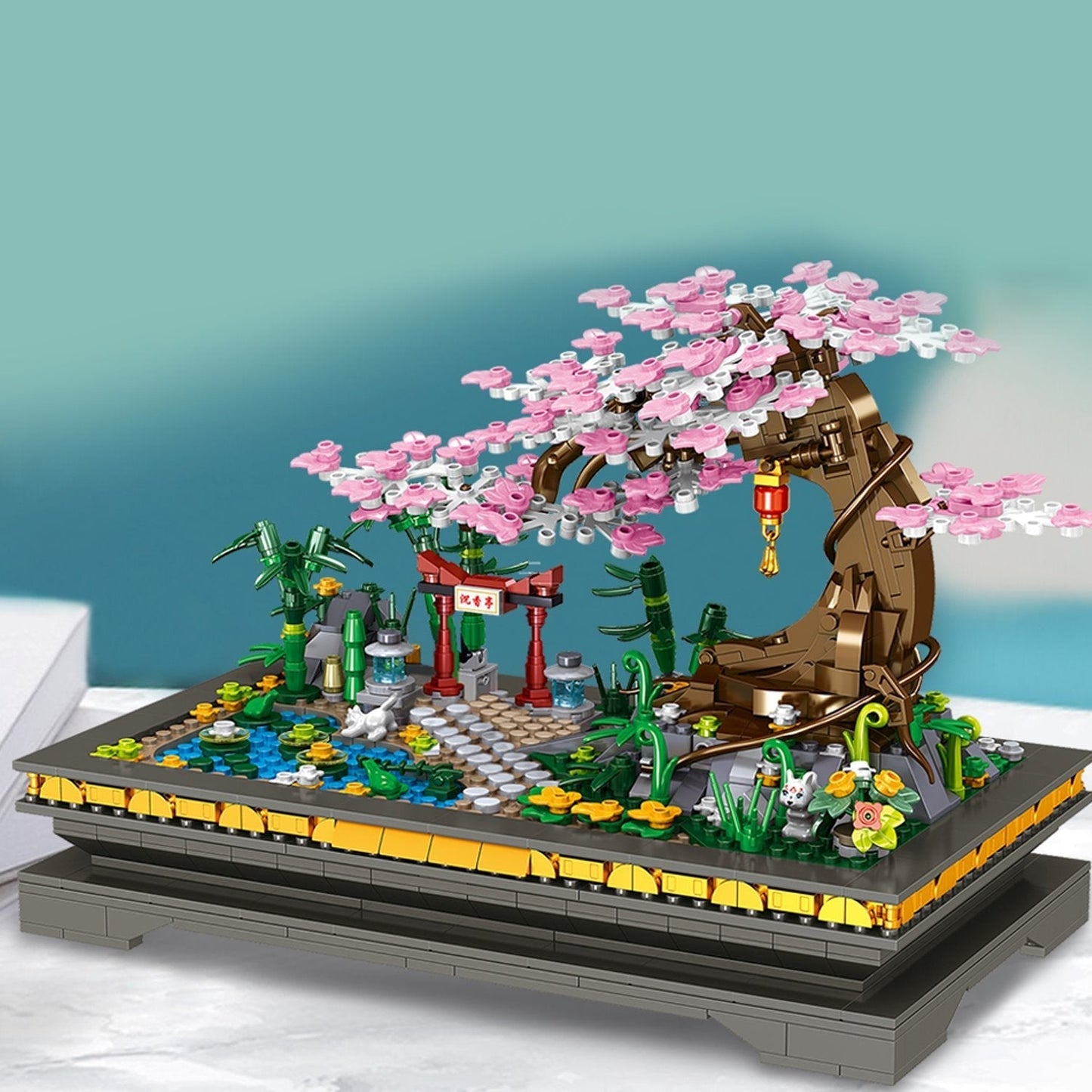 Brehn | Bonsai Kirschblüte Sakura Schrein Nano Gebäude Sets
