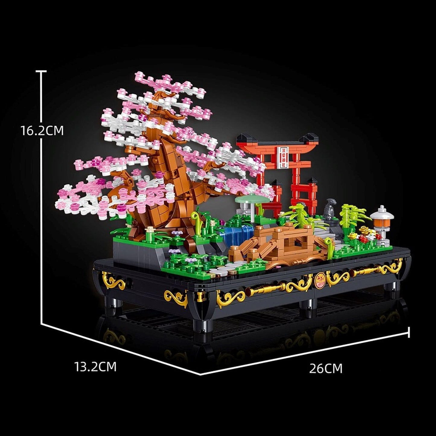 Brehn | Bonsai Kirschblüte Sakura Schrein Nano Gebäude Sets