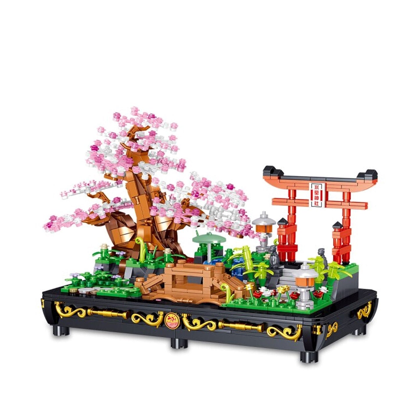 Brehn | Bonsai Kirschblüte Sakura Schrein Nano Gebäude Sets