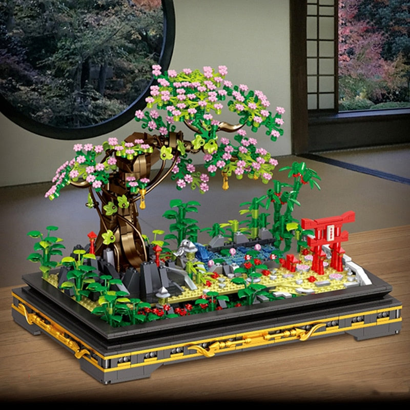 Brehn | Bonsai Sakura Schrein Ansichtsgebäude Nano Sets Kollektion