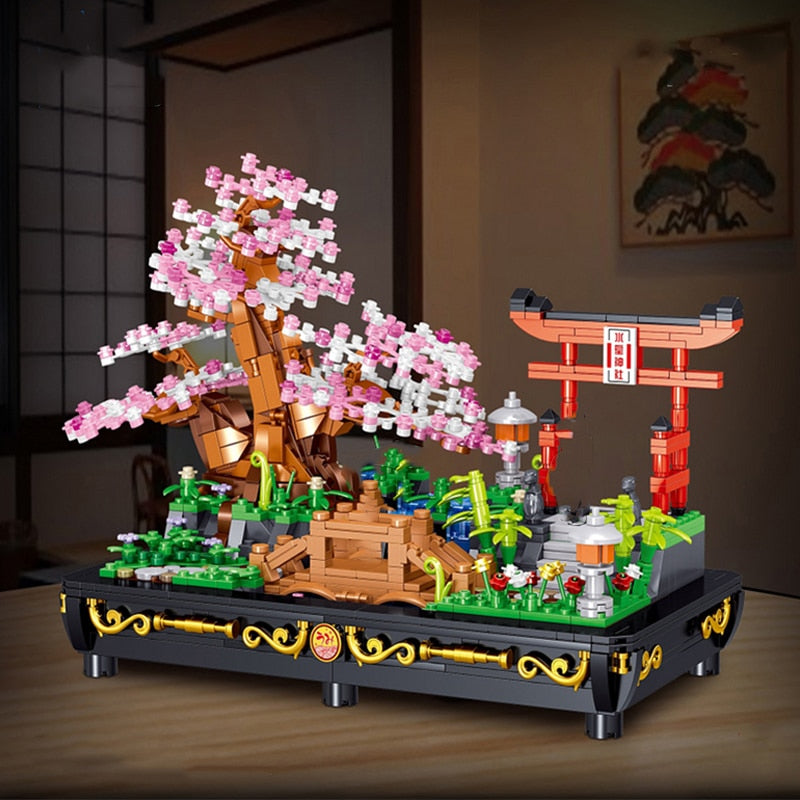 Brehn | Bonsai Sakura Schrein Ansichtsgebäude Nano Sets Kollektion
