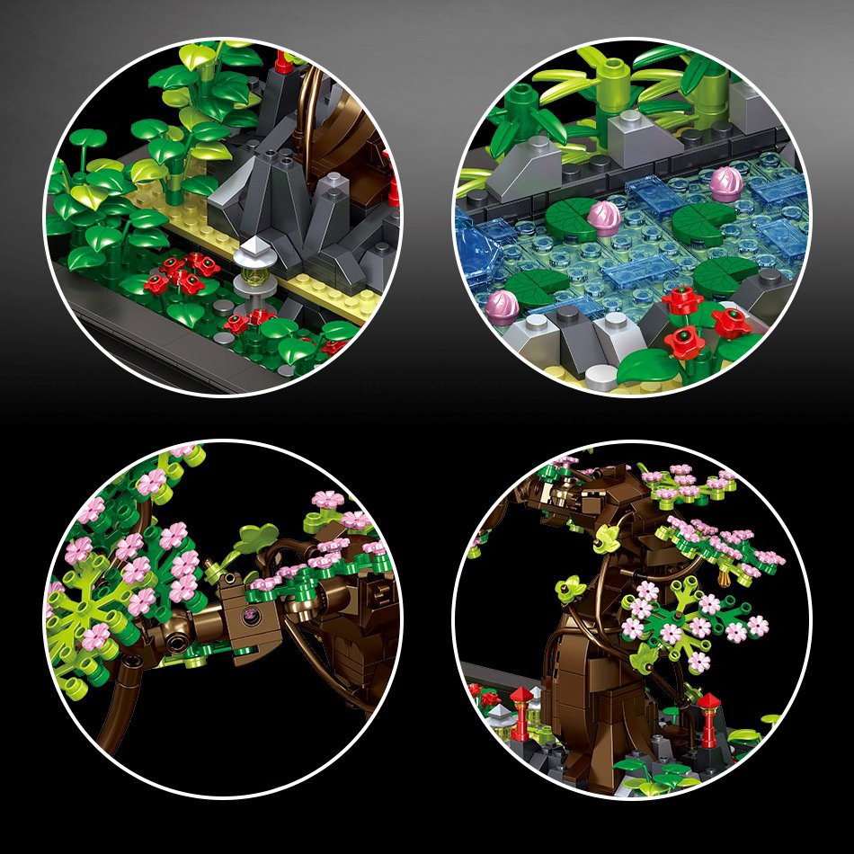Brehn | Bonsai Sakura Schrein Ansichtsgebäude Nano Sets Kollektion
