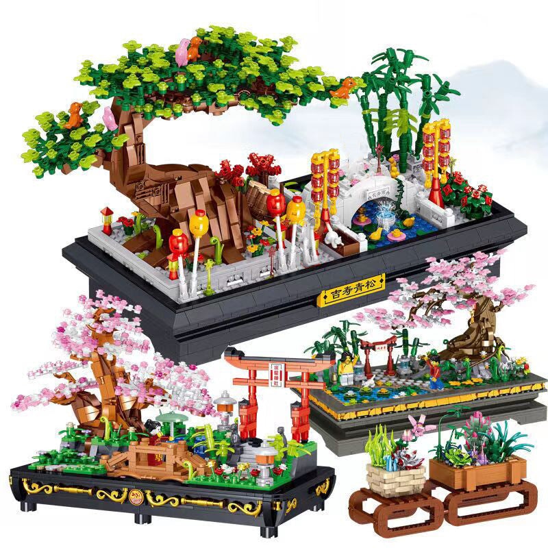 Brehn | Bonsai Sakura Schrein Ansichtsgebäude Nano Sets Kollektion