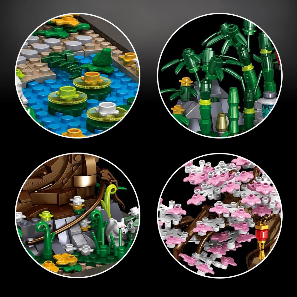 Brehn | Bonsai Sakura Schrein Ansichtsgebäude Nano Sets Kollektion